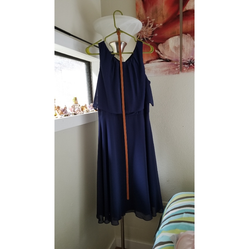Navy Blue Dress W/ Belt